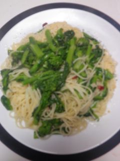 菜の花スパゲティ ペペロンチーノ-レシピのメイン写真