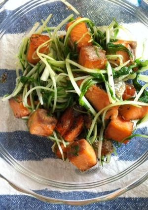 スモークサーモンと水菜のサラダ-レシピのメイン写真