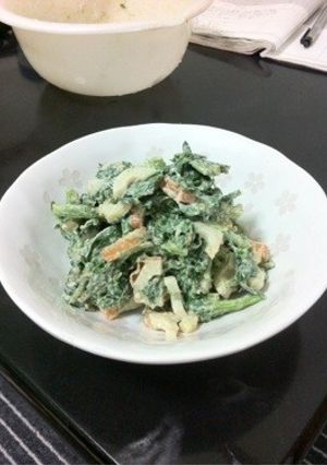 明日葉嫌いでも食べれる⁉ ゴママヨ和え-レシピのメイン写真