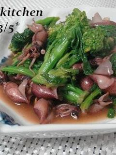菜の花とホタルイカのニンニク醤油炒め-レシピのメイン写真