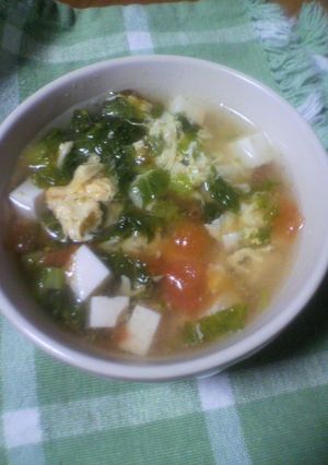 春の菜の花とトマトの中華スープ＊-レシピのメイン写真