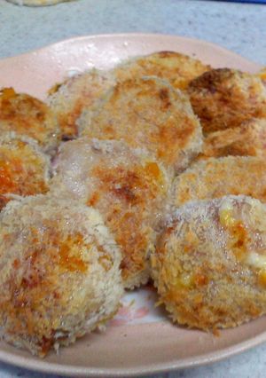 かぼちゃの煮物リメイク♪　肉巻きコロッケ-レシピのメイン写真