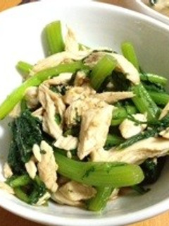 簡単☆春菊と鶏胸肉のわさび和え-レシピのメイン写真
