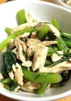 簡単☆春菊と鶏胸肉のわさび和え-レシピのメイン写真