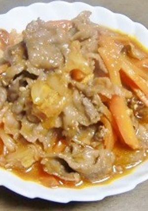 牛コマ＋人参の味噌ケチャップソースMIX-レシピのメイン写真