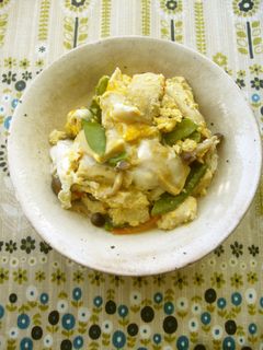 絹さやと高野豆腐の卵とじ-レシピのメイン写真
