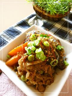 豚バラと茄子の生姜ごま風味の煮物-レシピのメイン写真