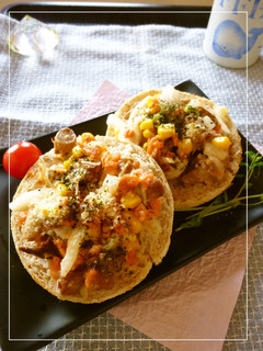 椎茸の軸×鮭フレのトースト-レシピのメイン写真