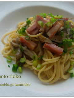 *茸とベーコンの醤油クリームパスタ*-レシピのメイン写真