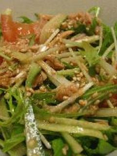 おいしい☆水菜の和風サラダ♪-レシピのメイン写真