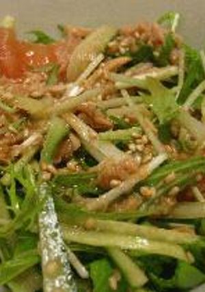 おいしい☆水菜の和風サラダ♪-レシピのメイン写真