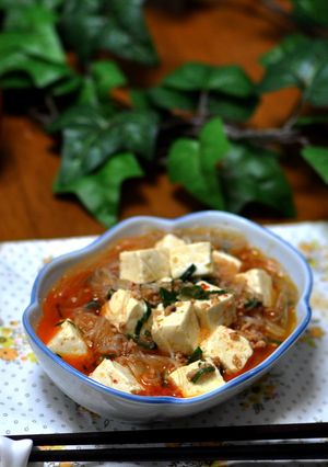 マーボー風キムチ春雨豆腐-レシピのメイン写真
