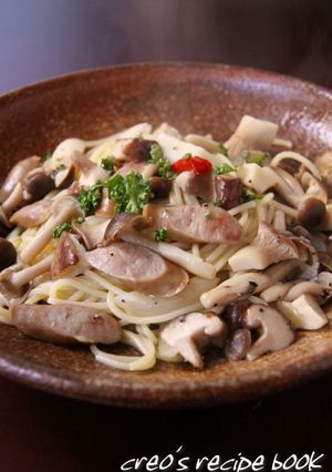 たっぷりきのことウィンナーのパスタ-レシピのメイン写真