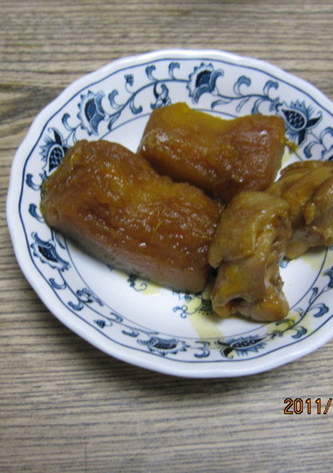 甘めの「かぼちゃと鶏肉の煮物」-レシピのメイン写真