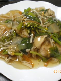 唐揚げの菜の花あんかけ-レシピのメイン写真