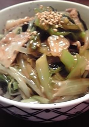野菜たっぷり☆小松菜と豚もやし丼☆-レシピのメイン写真