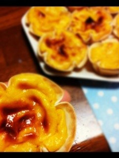 餃子の皮で簡単エッグタルト-レシピのメイン写真