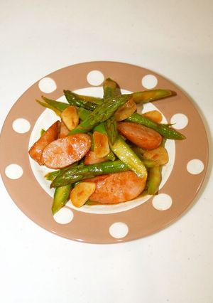 アスパラとウインナーのカレー炒め-レシピのメイン写真