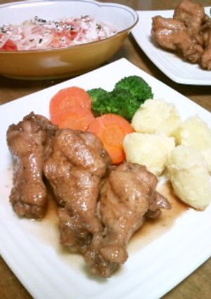 手羽元の赤ワイン煮-レシピのメイン写真