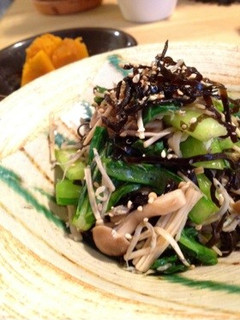 小松菜ときのこの塩昆布和え-レシピのメイン写真