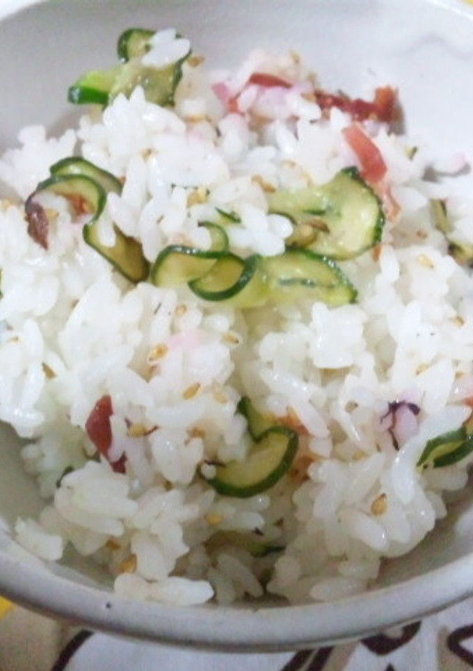 きゅうりと梅干のさっぱり混ぜご飯-レシピのメイン写真