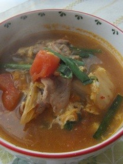 キムチとトマトのスープ-レシピのメイン写真