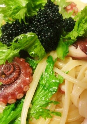 ランプフィッシュキャビアとタコのパスタ-レシピのメイン写真