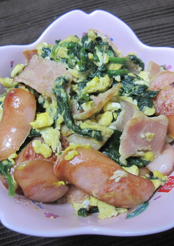 ほうれんそうとウインナーの炒め物-レシピのメイン写真