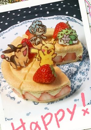 春におすすめ・フレジエ風ポケモン苺ケーキ-レシピのメイン写真