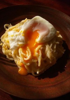 たらこクリームパスタ＊ポーチドエッグ添え-レシピのメイン写真