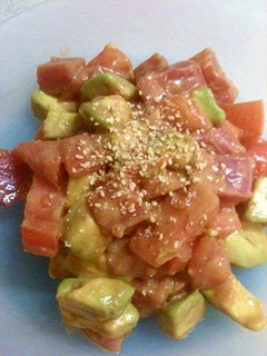 鮪とアボカドとトマトのわさびマヨ醤油和え-レシピのメイン写真
