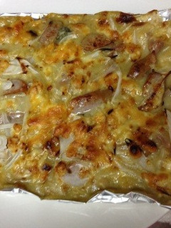 レトルトカレーdeおから豆腐グリルピザ-レシピのメイン写真