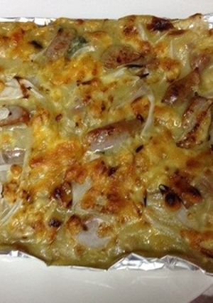 レトルトカレーdeおから豆腐グリルピザ-レシピのメイン写真