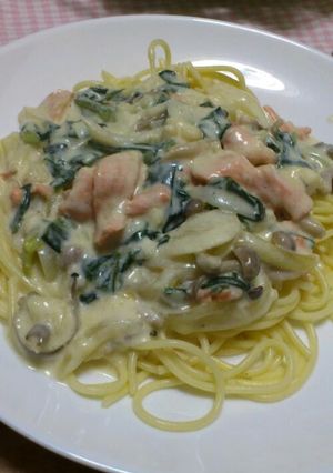 鮭とほんれん草クリームパスタ♪-レシピのメイン写真