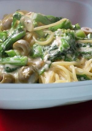 菜の花＆オリーブのクリームパスタ-レシピのメイン写真