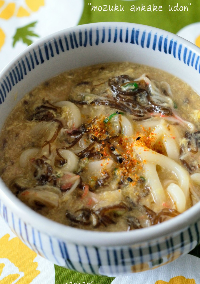 *もずく卵のあんかけうどん*柚子胡椒風味-レシピのメイン写真