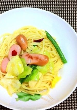 野菜&皮なしウインナーのペペロンチーノ-レシピのメイン写真
