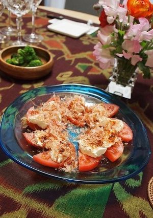 クリームチーズトマトおかか醤油-レシピのメイン写真