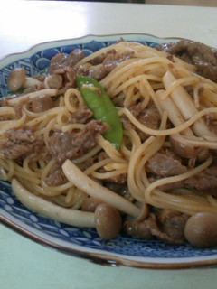 牛肉としめじのスパゲティ-レシピのメイン写真