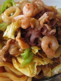 ☆塩麹豚の海鮮あんかけ焼きうどん☆-レシピのメイン写真