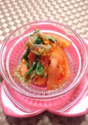 トマトと水菜の洋風おかかポン酢和え♪-レシピのメイン写真