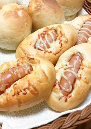 ノンオイル☆酒粕入り☆ウインナーパン-レシピのメイン写真