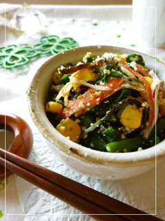 ニラとカニカマの塩昆布・粉チ・胡麻和え-レシピのメイン写真
