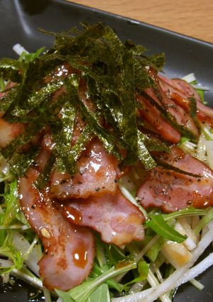 カリカリベーコンと水菜のサラダ☆-レシピのメイン写真