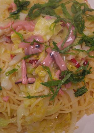 イカの塩辛と春きゃべつのパスタ-レシピのメイン写真