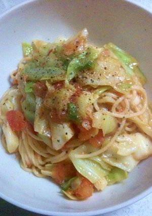 キャベツとトマトの和風スパゲッティ-レシピのメイン写真