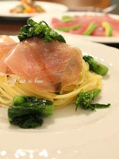 菜の花と生ハムのぺペロンチーノ-レシピのメイン写真