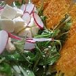 水菜と三種チーズのサラダ