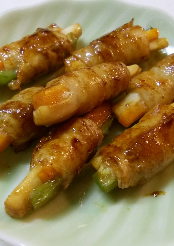 エリンギと野菜の豚肉巻き　お弁当にも-レシピのメイン写真