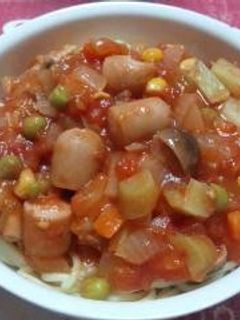 野菜たっぷりヘルシートマトソース-レシピのメイン写真